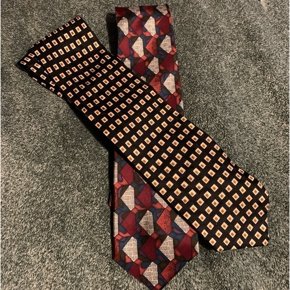 EUC flawless vintage Pierre Balmain couture business ties set of 2 - Picture 3 of 4